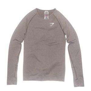 Gymshark Vital Seamless 2.0 Long Sleeve Size Small Taupe Marl